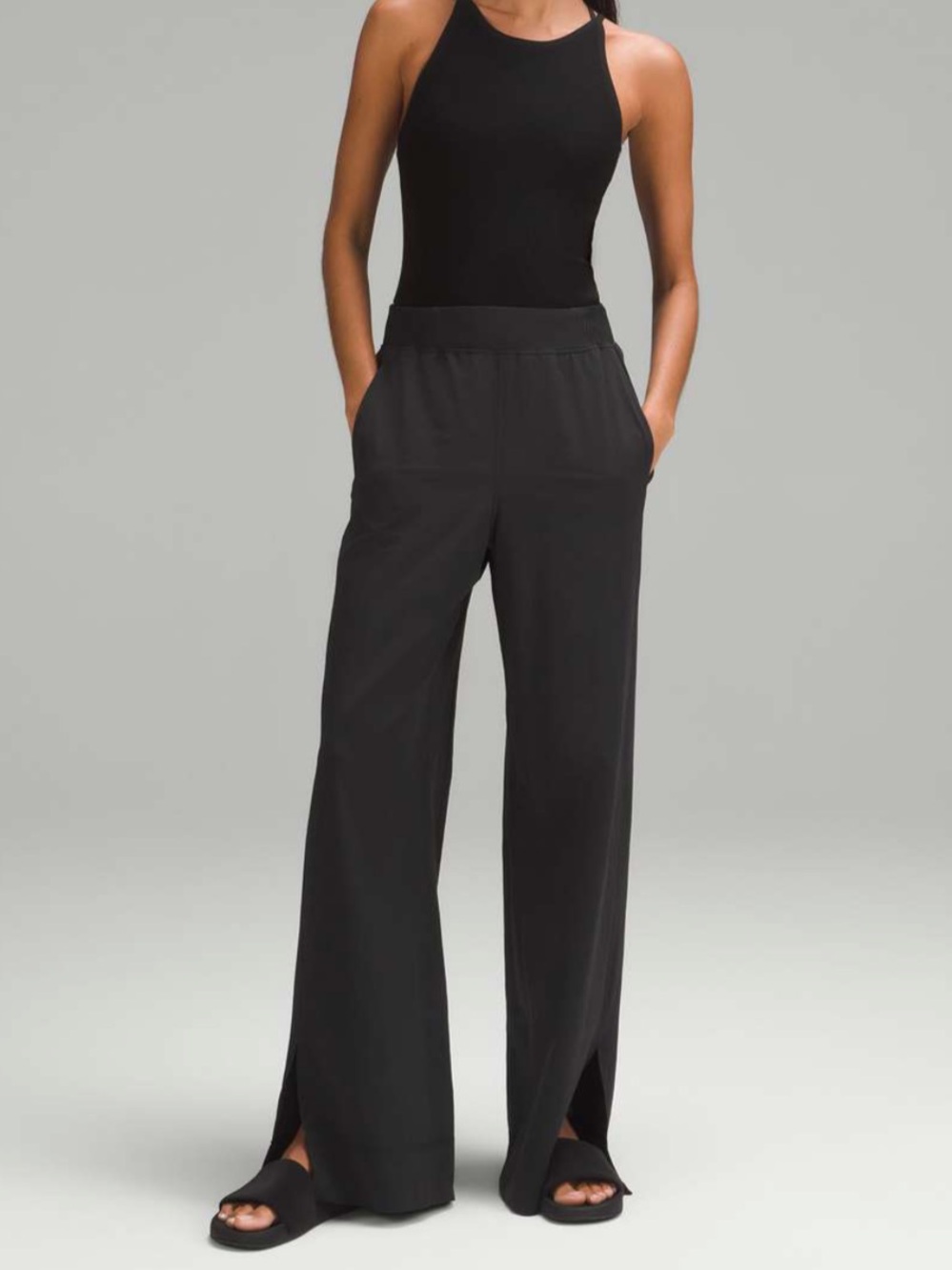 Lululemon Stretch Woven Wide-Leg High-Rise Pant Size Medium Black
